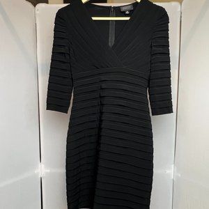 Adrianna Papell Petite Black Banded Bodycon Dress Size 2P